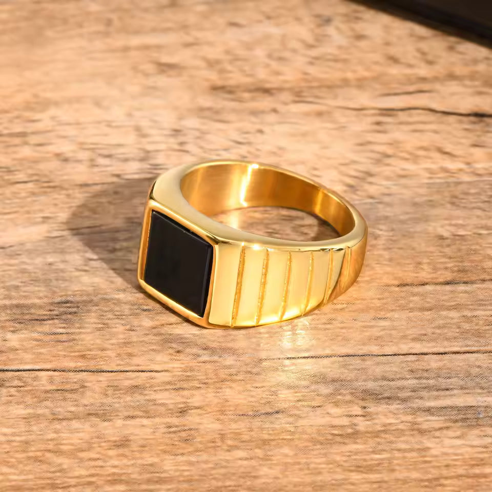 Midnight Square Signet Ring