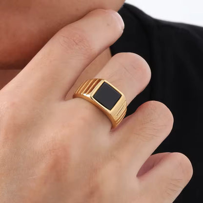 Midnight Square Signet Ring