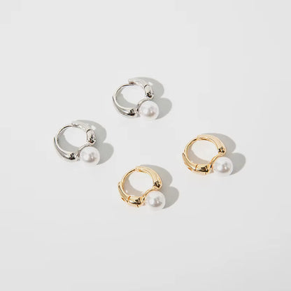 Classic Pearl Hoops