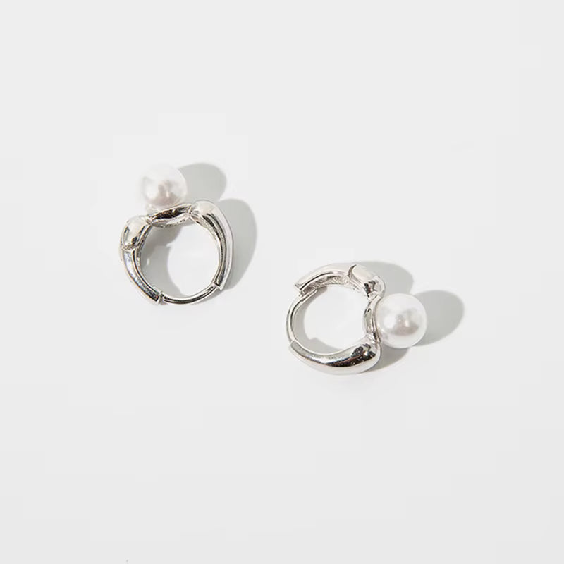 Classic Pearl Hoops