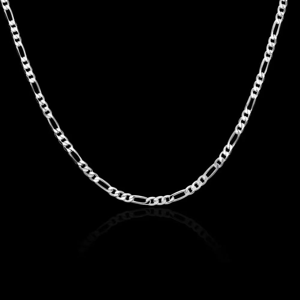 925 Silver 4mm Figaro Chain Necklace