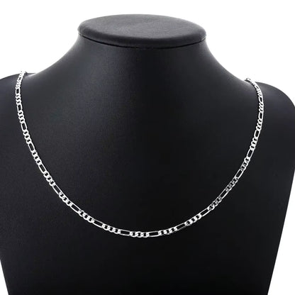 925 Silver 4mm Figaro Chain Necklace