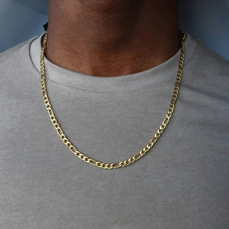 18K Gold 4MM Figaro Chain Necklace