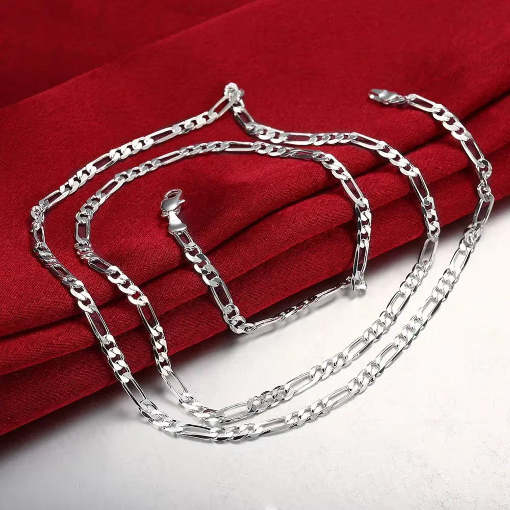 925 Silver 4mm Figaro Chain Necklace