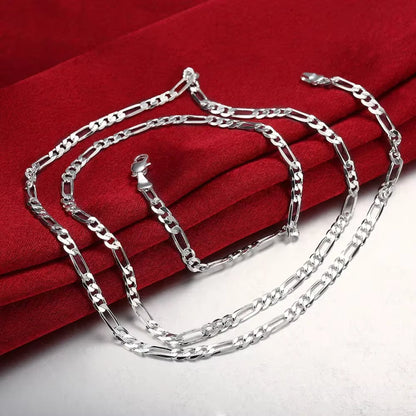 925 Silver 4mm Figaro Chain Necklace