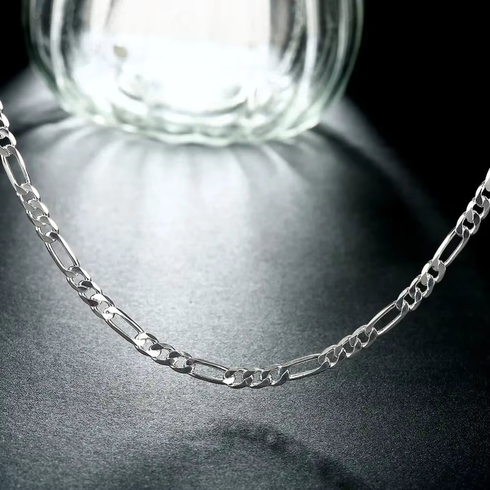 925 Silver 4mm Figaro Chain Necklace