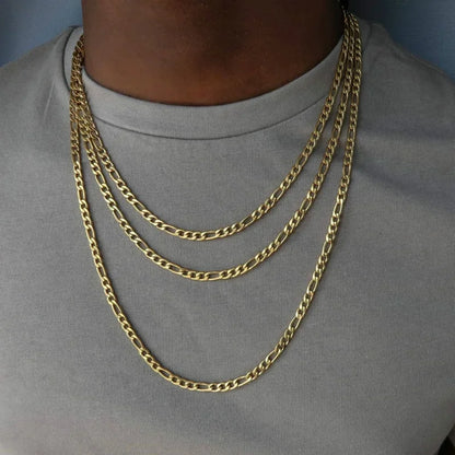 18K Gold 4MM Figaro Chain Necklace